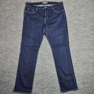 Levis 314 Shaping Straight Jeans Women's 16W Dark Wash High Rise Denim Stretch